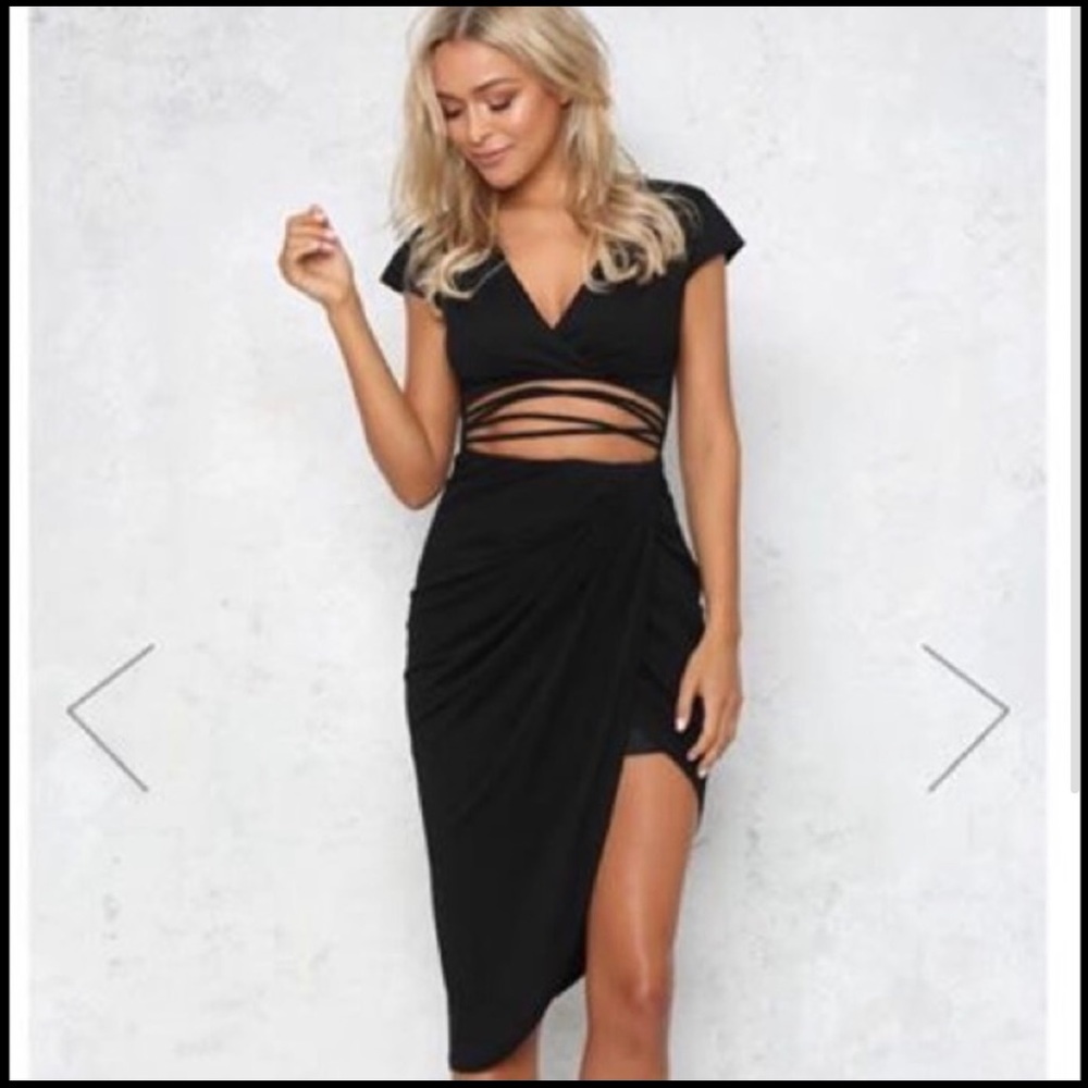 Black cut out dress